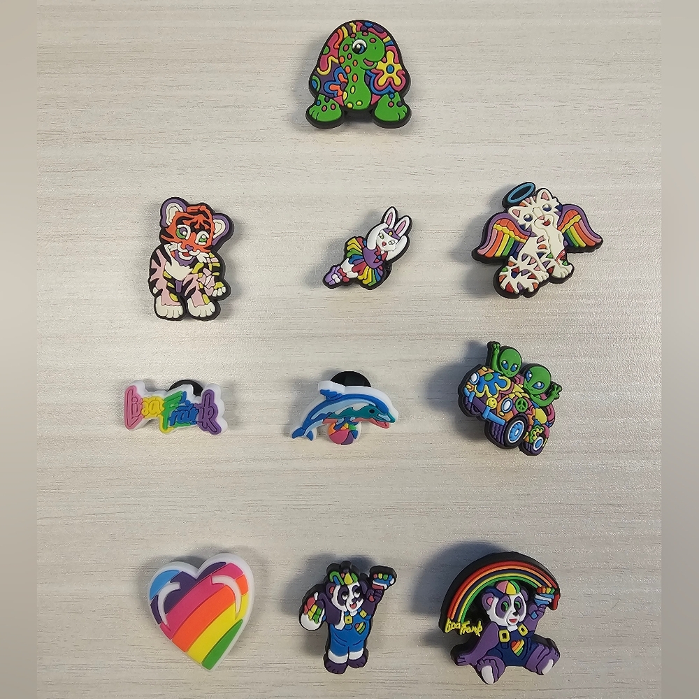 Shoe Charm (6) Lisa Frank Leopard Turtle Alien Cat Shoe Charms Set 1